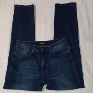 Grace in LA Dark‎ Wash Plain Pocket Skinny Jeans 27